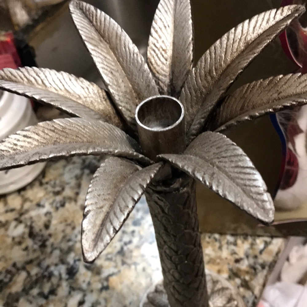 Palm tree candle holder metal - Picture 3 of 6
